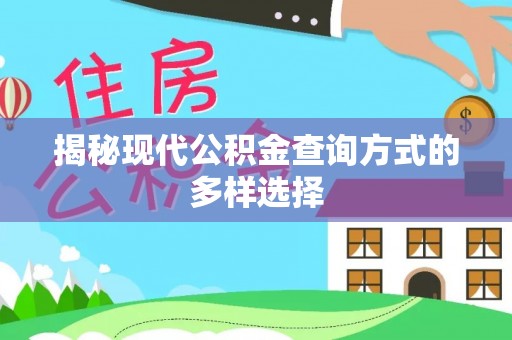 阳明揭秘现代公积金查询方式的多样选择